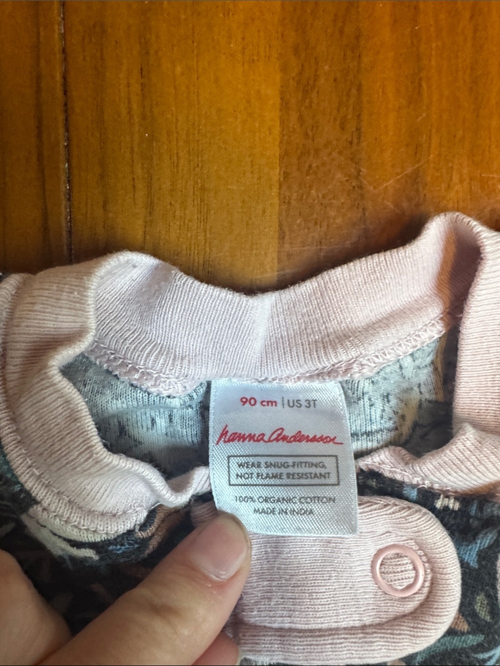 Hanna Andersson Pink and Gray Toddler Top with Collar - Picture 2 of 4